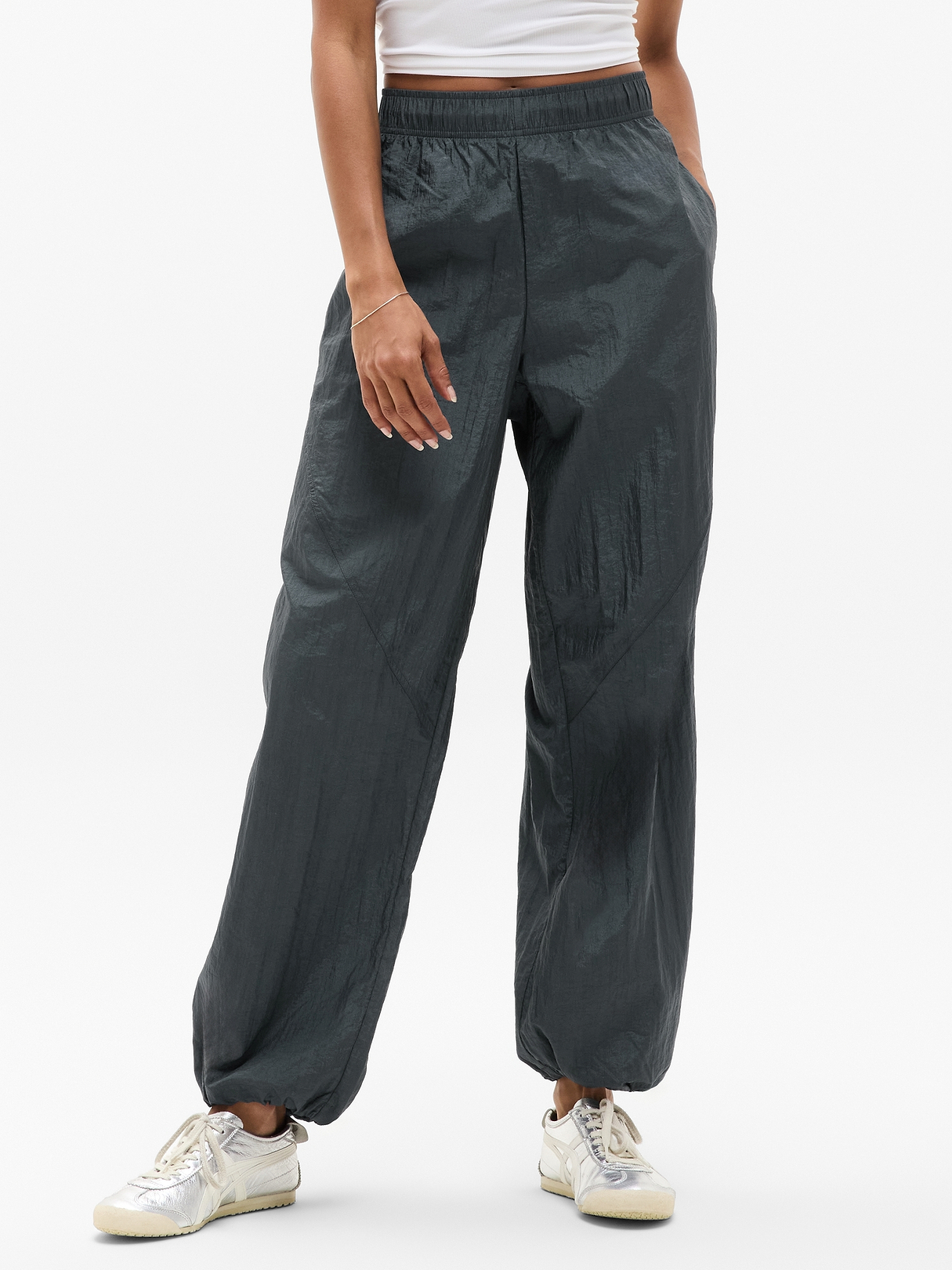 【美品/LS×JAZZY SPORTS】NYLON TAFTA 上下 L Lunar Sheen Utility Mid Rise Pant | Athleta