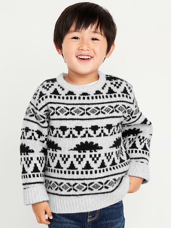 SoSoft Oversized Holiday Graphic Sweater for Toddler Boys