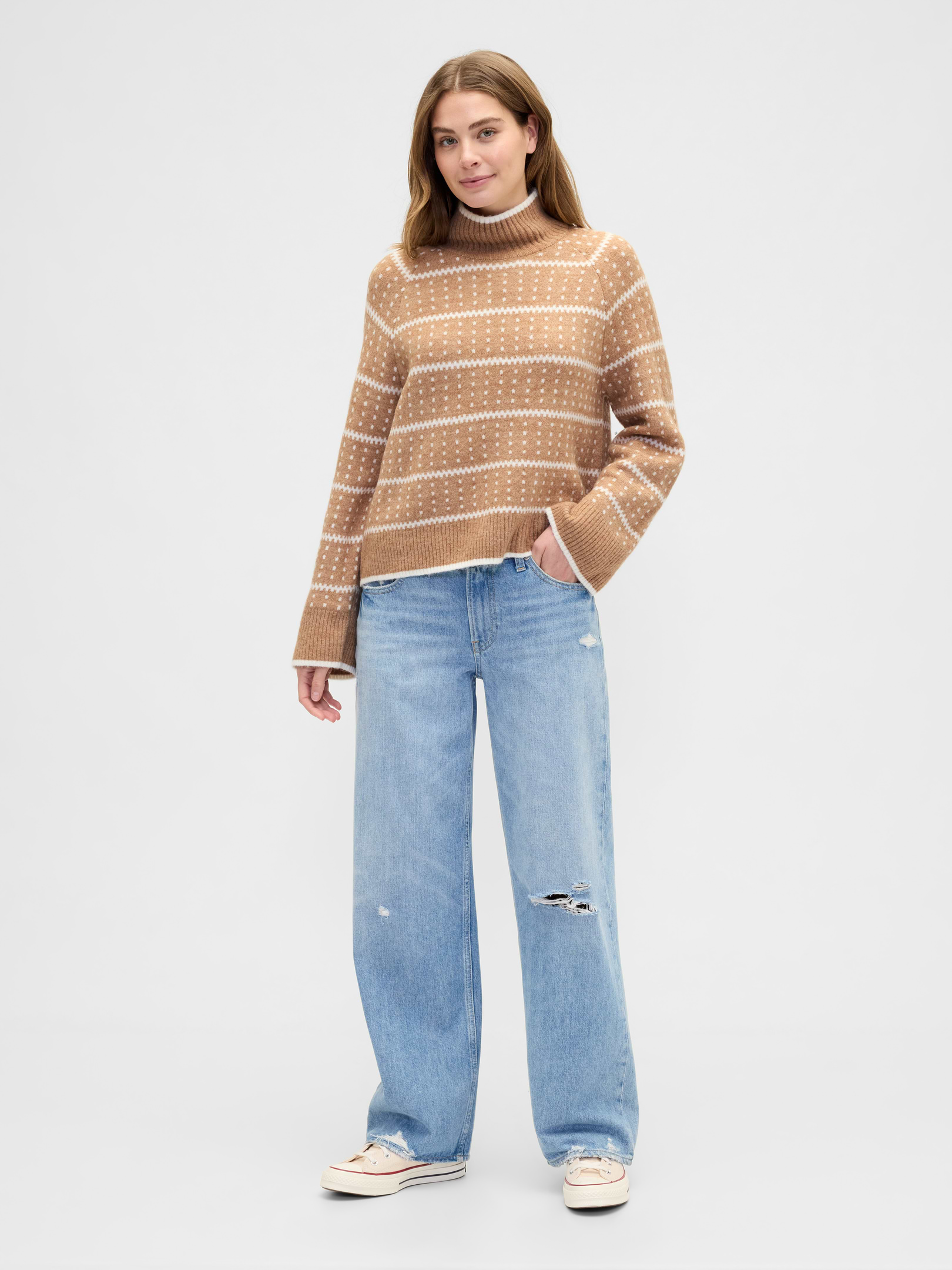 Relaxed Fair Isle Mockneck Sweater | Gap Factory