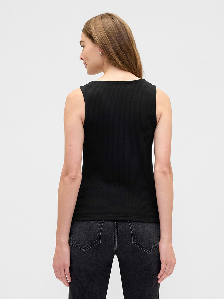 Image 2 of 5, Ribbed Boatneck Vest