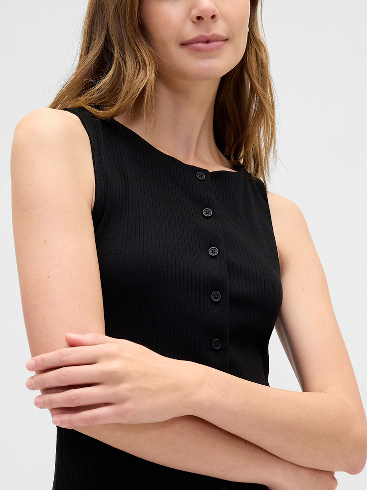 Image 4 of 5, Ribbed Boatneck Vest