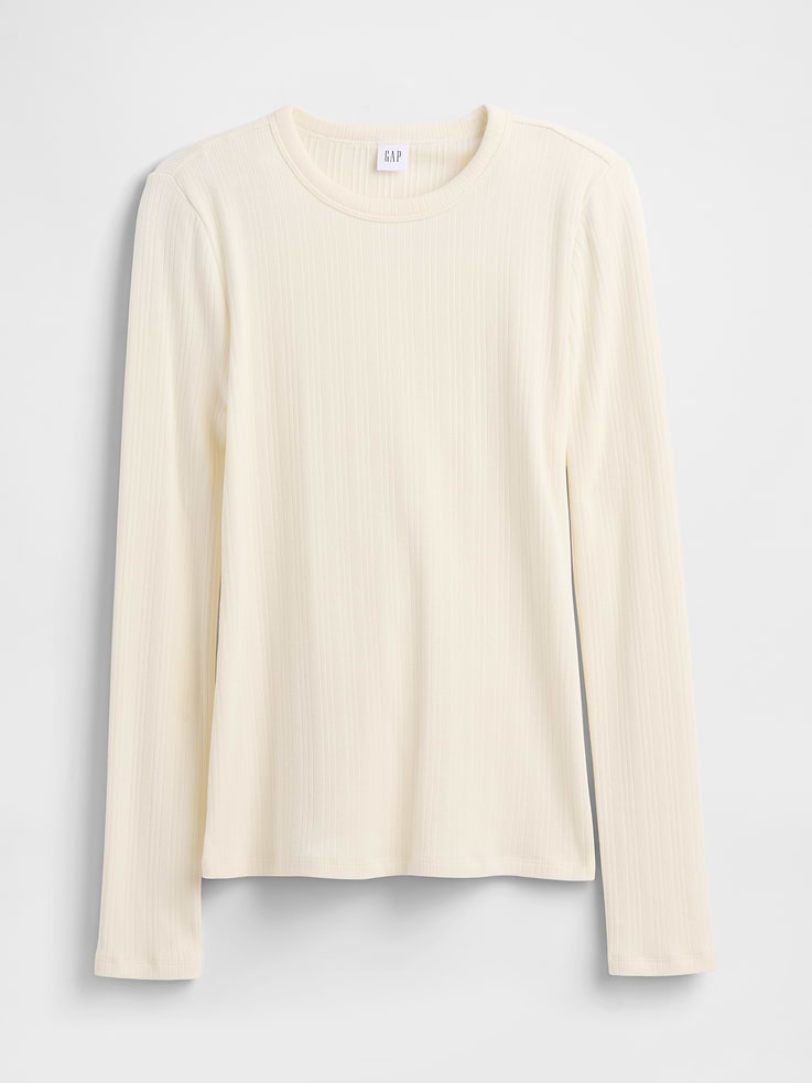 Image 5 of 5, Ribbed Crewneck T-Shirt