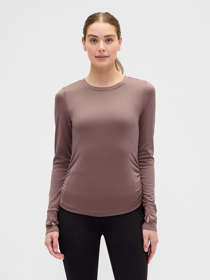 Gap Factory Women's GapFit Brushed Jersey Ruched T-Shirt (Wassel)