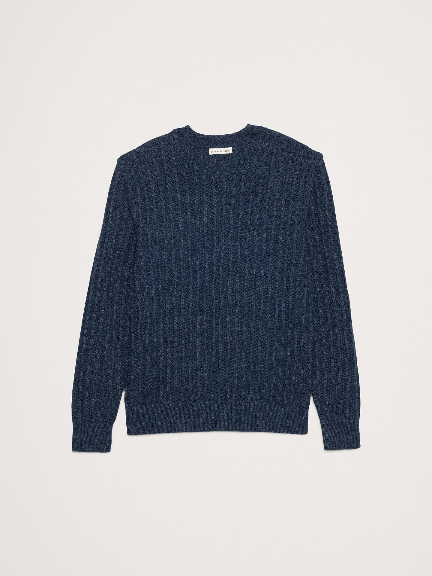 Image number 4 showing, Cotton-Linen Blend Crew-Neck Sweater
