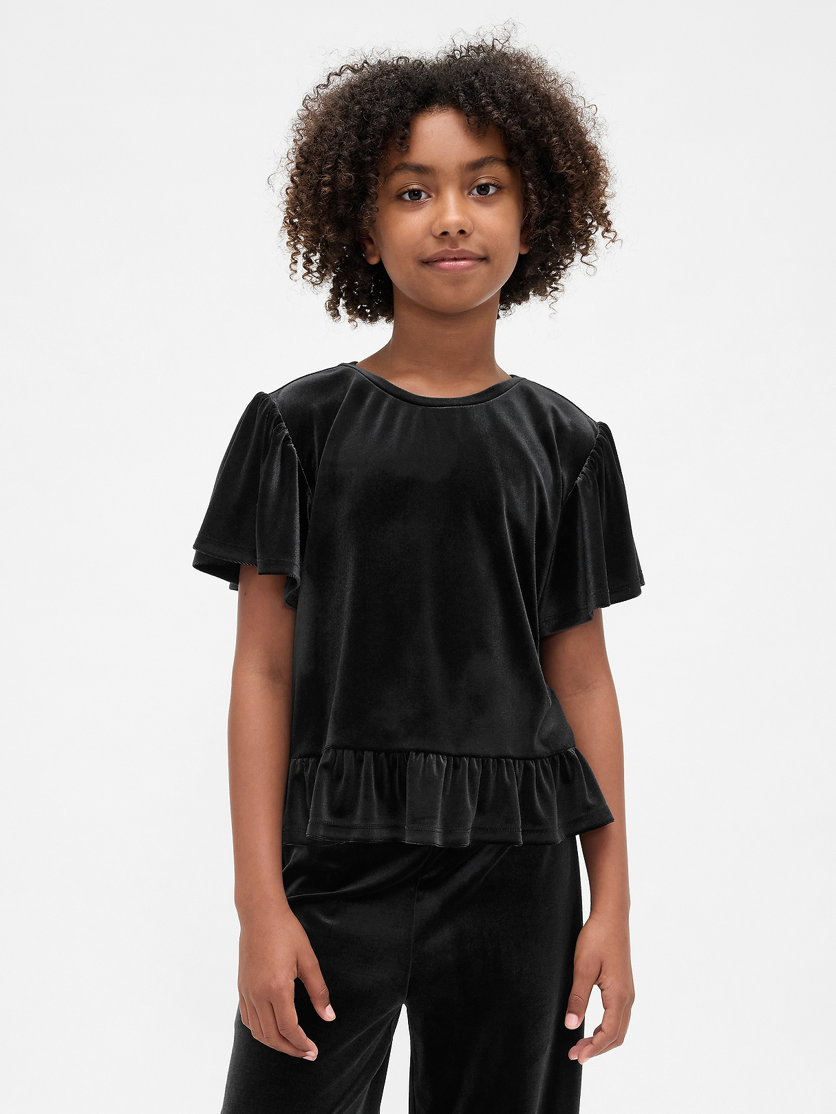 Kids Velour Peplum Top | Gap