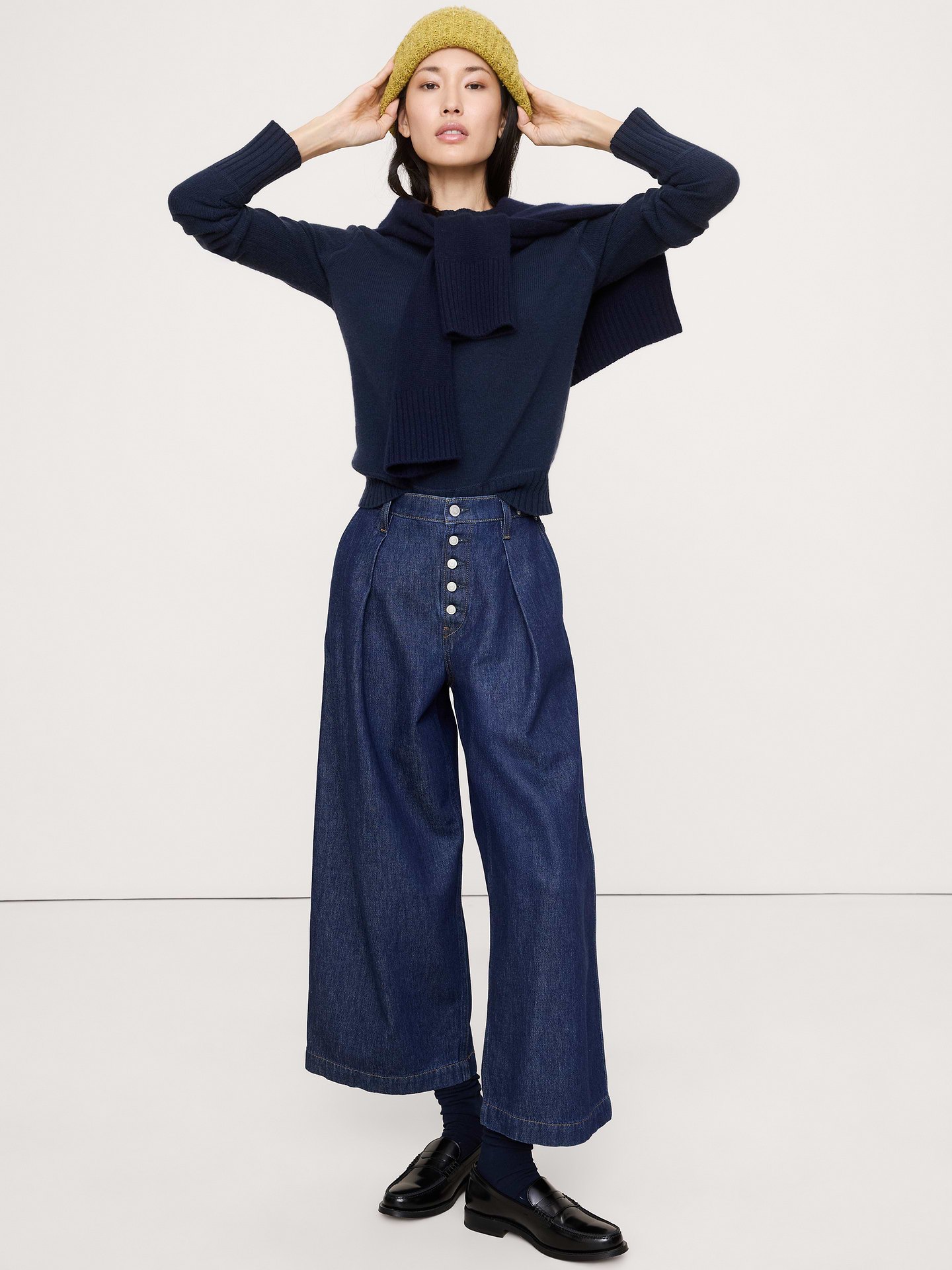 Image number 1 showing, The Fireside Sweater in Merino-Cotton