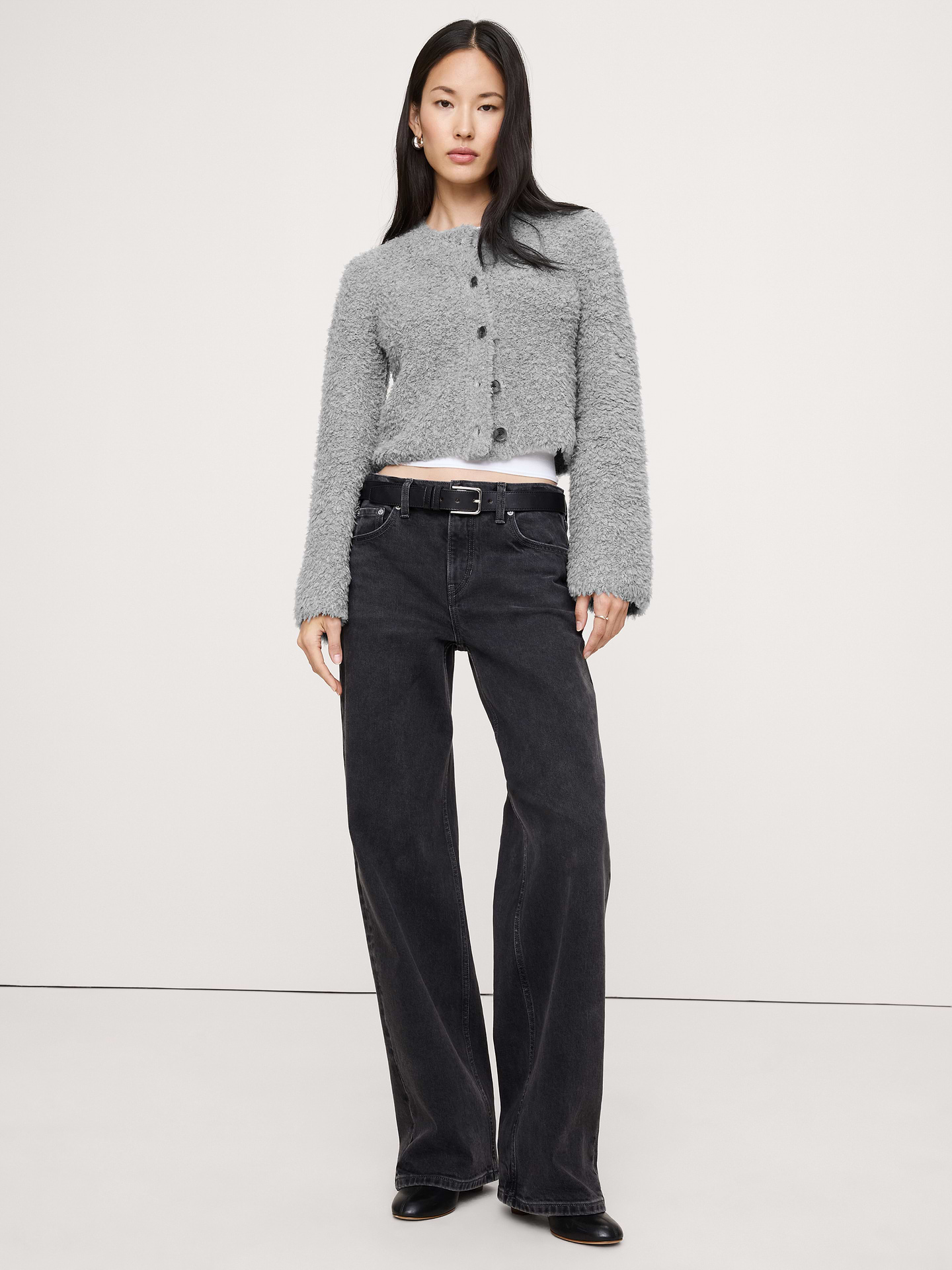 Image number 1 showing, Curly Merino-Blend Cardigan