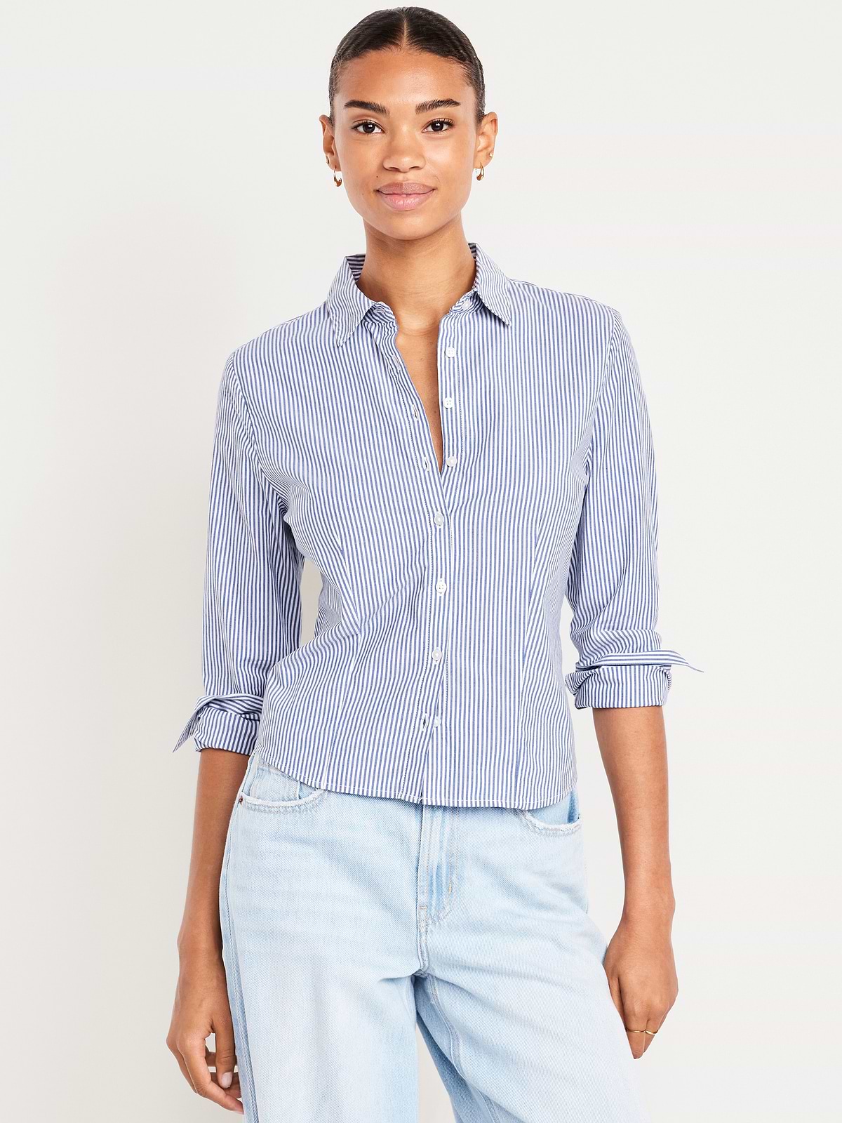 Slim Button-Down Striped Shirt