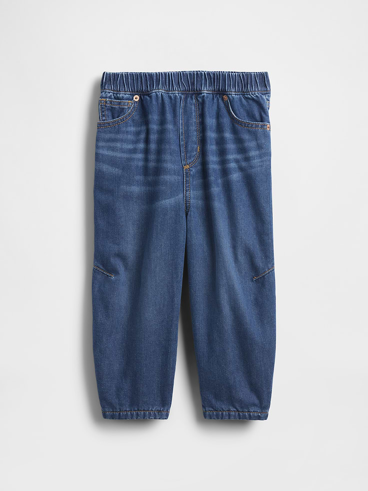 Image number 1 showing, Baby & Toddler Cozy-Lined Barrel Jeans