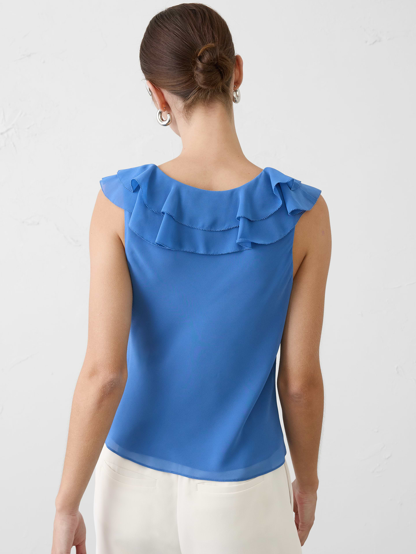 Image number 5 showing, Ruffle V-Neck Chiffon Top