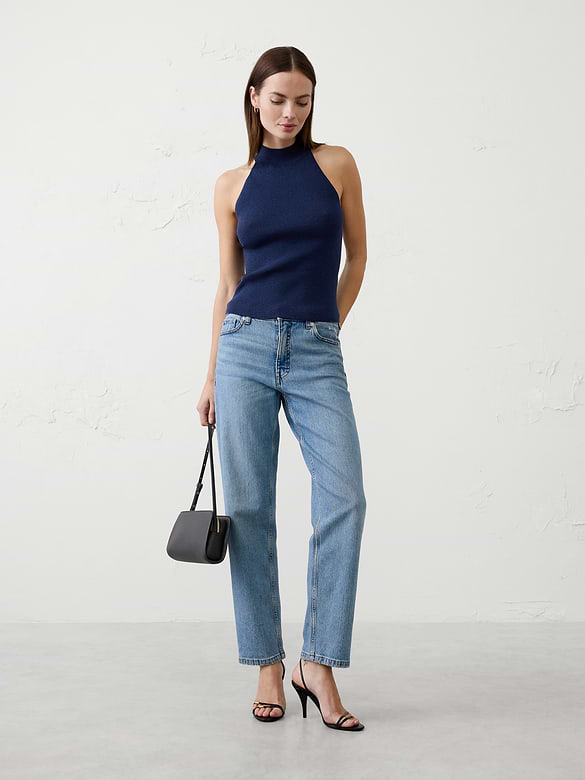 Lurex Halter Sweater Tank
