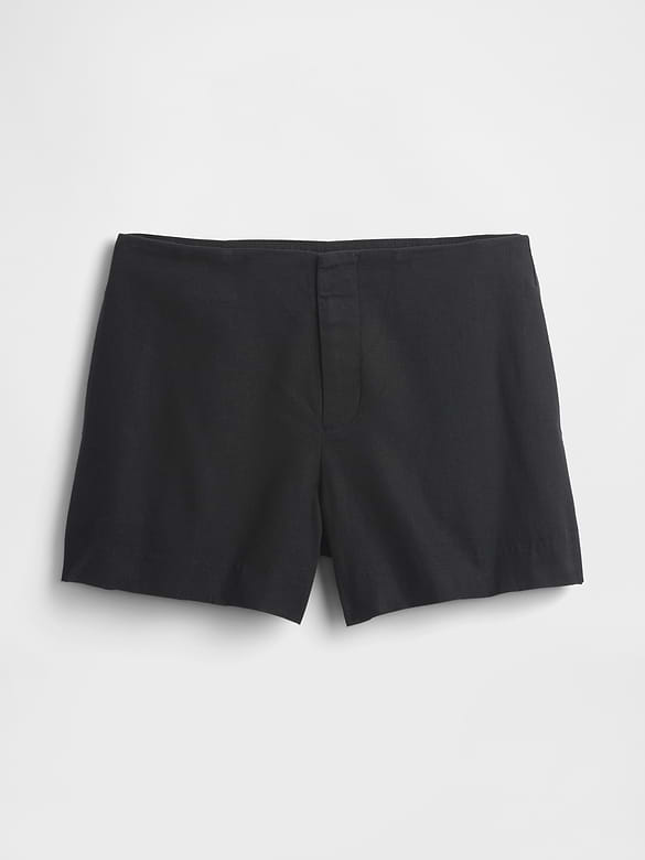 4" Mid Rise Linen-Blend Shorts