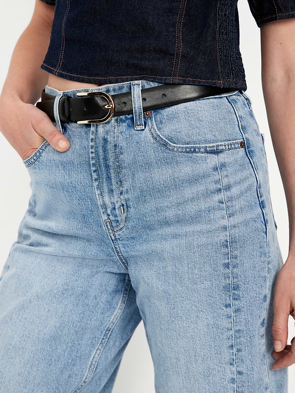 High-Waisted Barrel Ankle Jeans