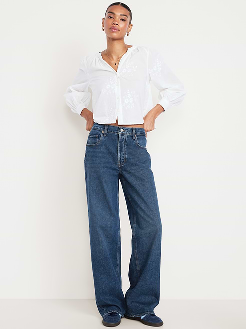 Mid Mid-Rise Slouchy Wide-Leg Jeans on clearance at Old Navy — 50% off