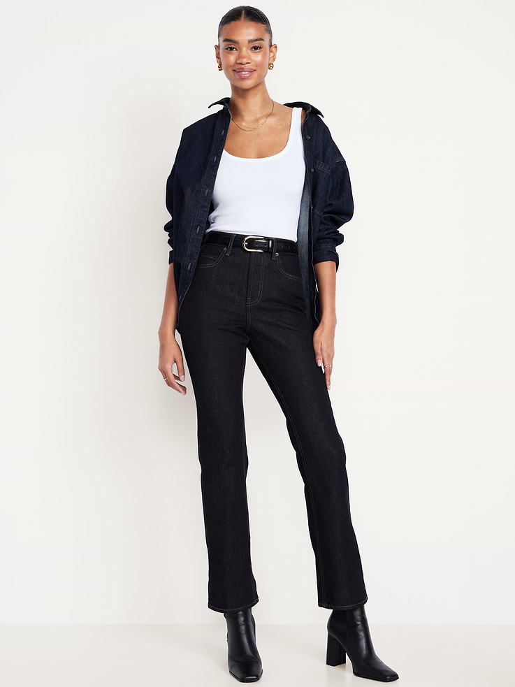 Image number 1 showing, Extra High-Waisted Baby Boot-Cut Jeans