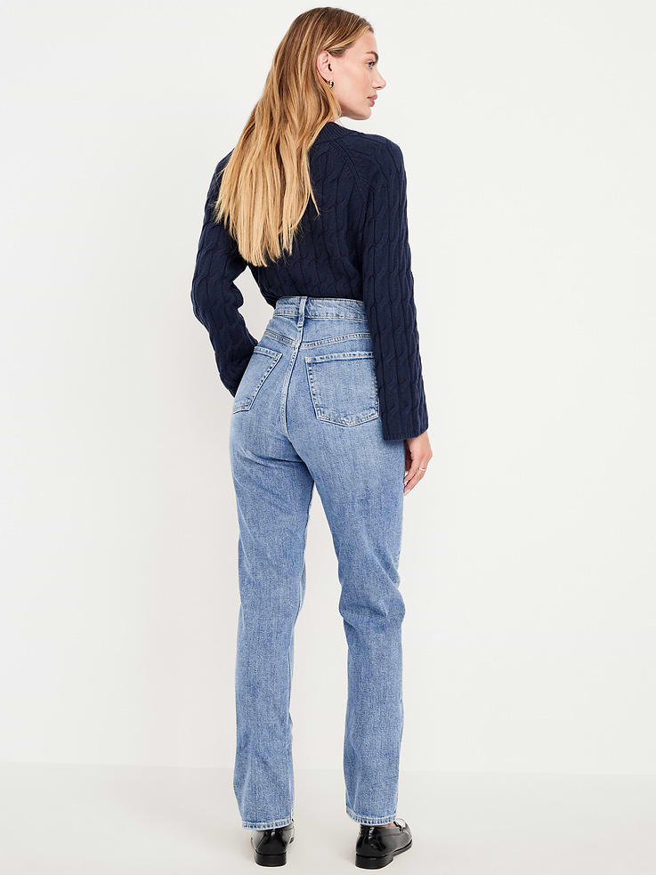Image number 3 showing, Extra High-Waisted Straight Jeans