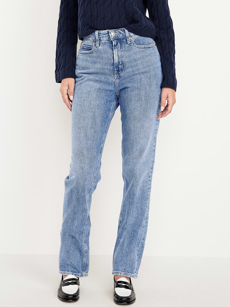 Image number 2 showing, Extra High-Waisted Straight Jeans
