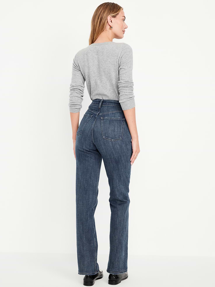 Image number 3 showing, Extra High-Waisted Straight Jeans