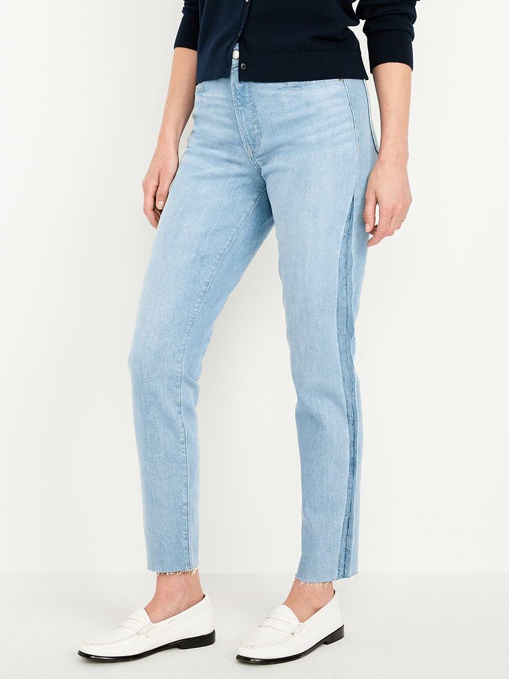 Image number 2 showing, High-Waisted OG Straight Cut-Off Ankle Jeans