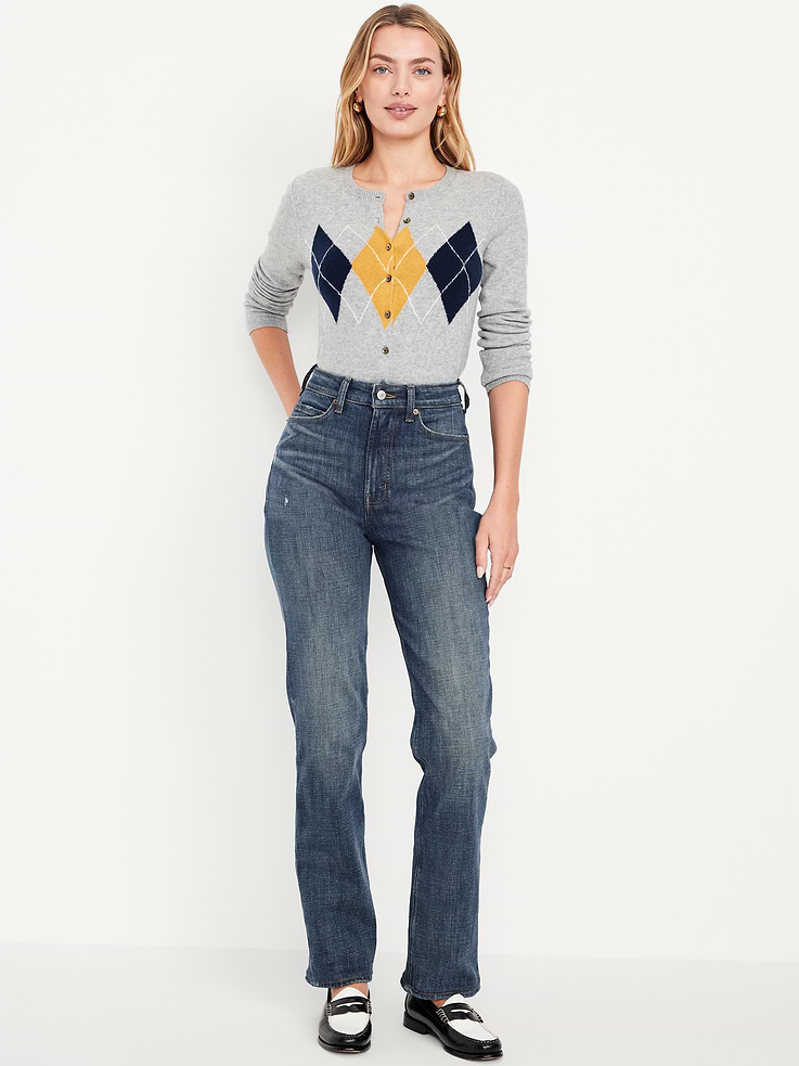 Image number 1 showing, Extra High-Waisted Straight Jeans