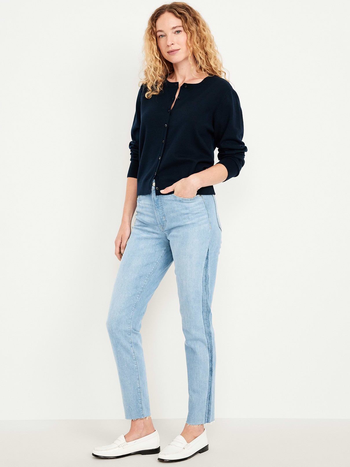 High-Waisted OG Straight Cut-Off Ankle Jeans