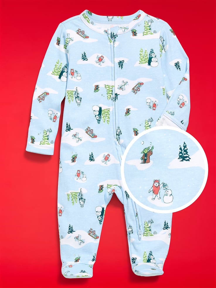 Image number 1 showing, Old Navy x Star Wars Snug-Fit 2-Way-Zip Footed One-Piece for Baby