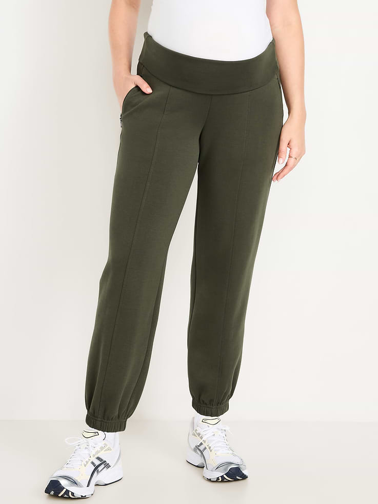 Image number 1 showing, Maternity Dynamic Fleece Rollover Waist Joggers