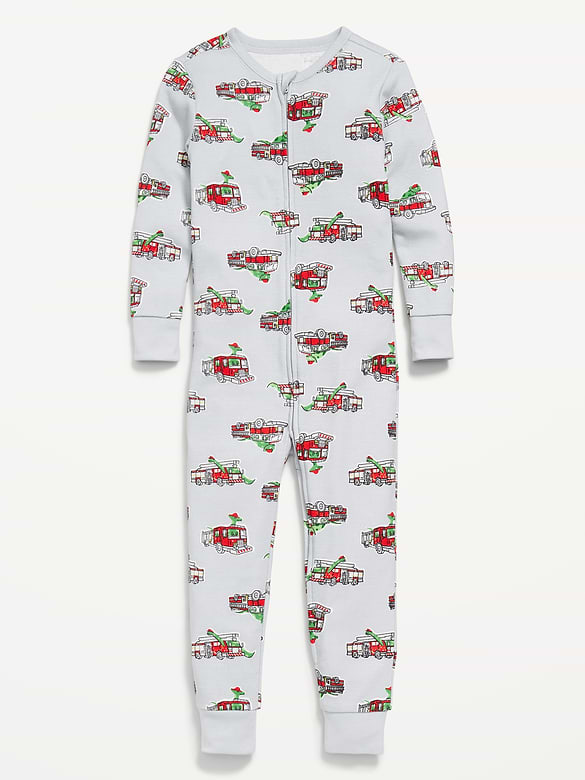 Unisex Snug-Fit 2-Way-Zip Printed Pajama One-Piece for Toddler & Baby