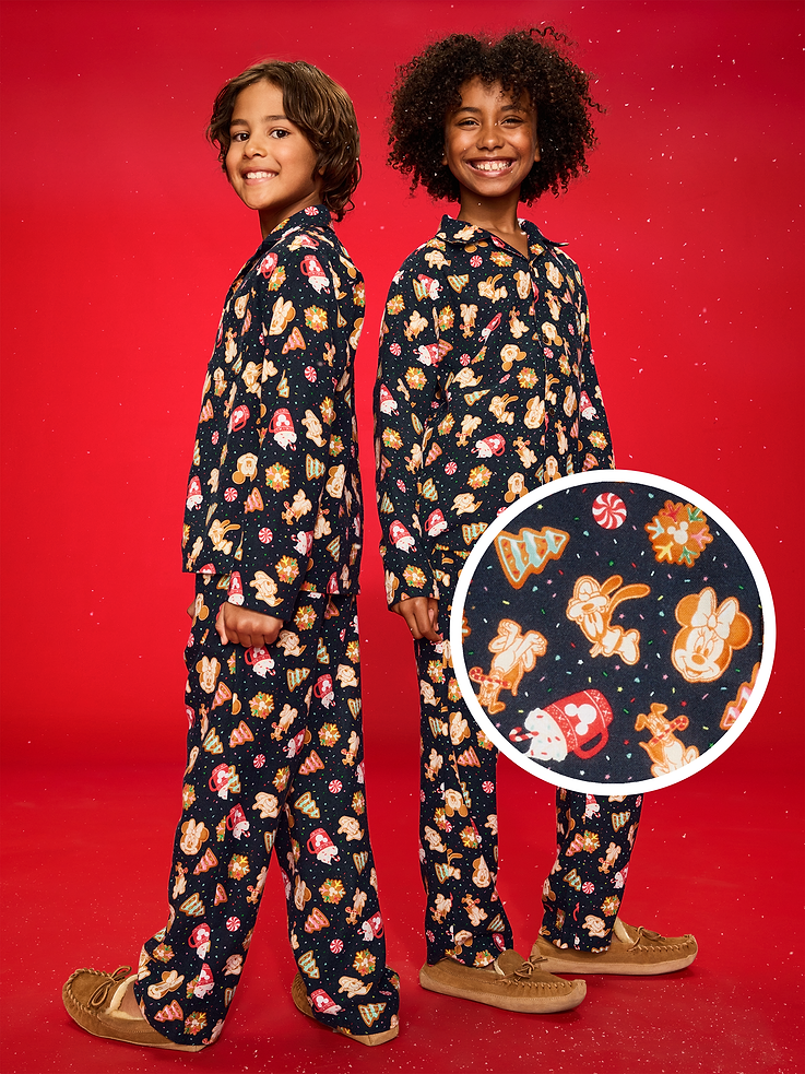Image number 1 showing, Old Navy x Disney Gender-Neutral Button-Front Graphic Pajama Set for Kids