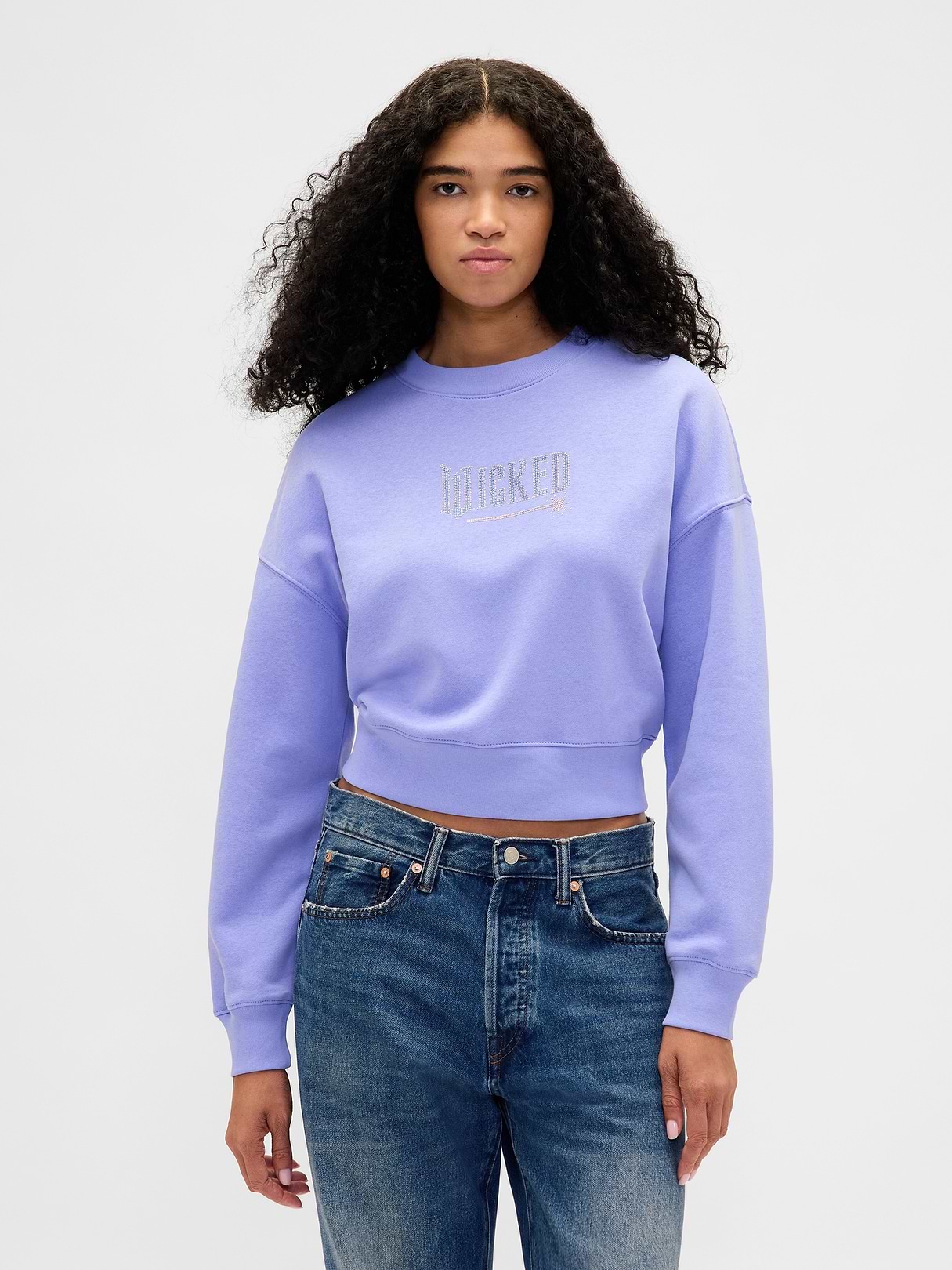 VintageSoft Wicked Crop Wedge Sweatshirt | Gap
