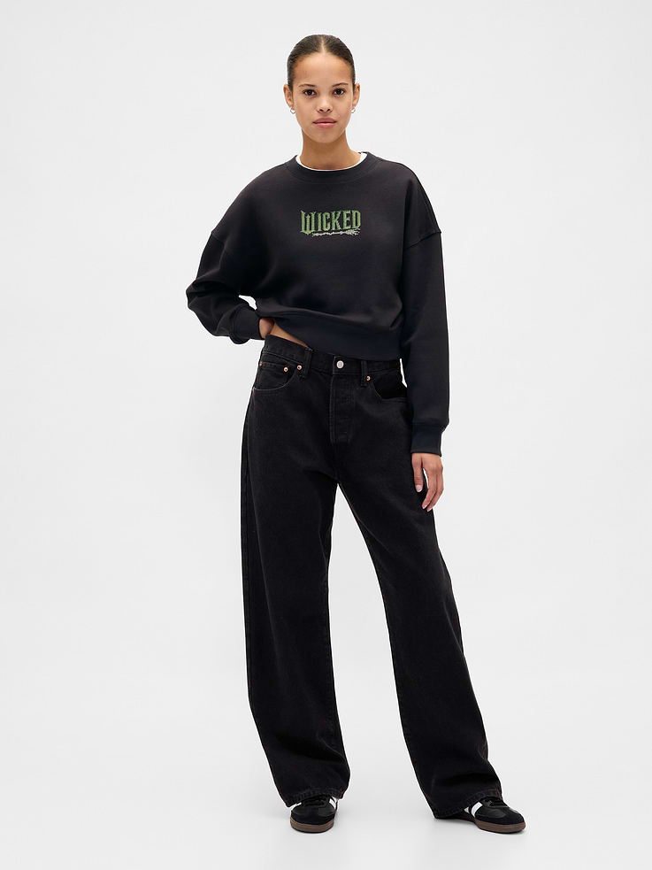 Image 2 of 2, VintageSoft Wicked Crop Wedge Sweatshirt