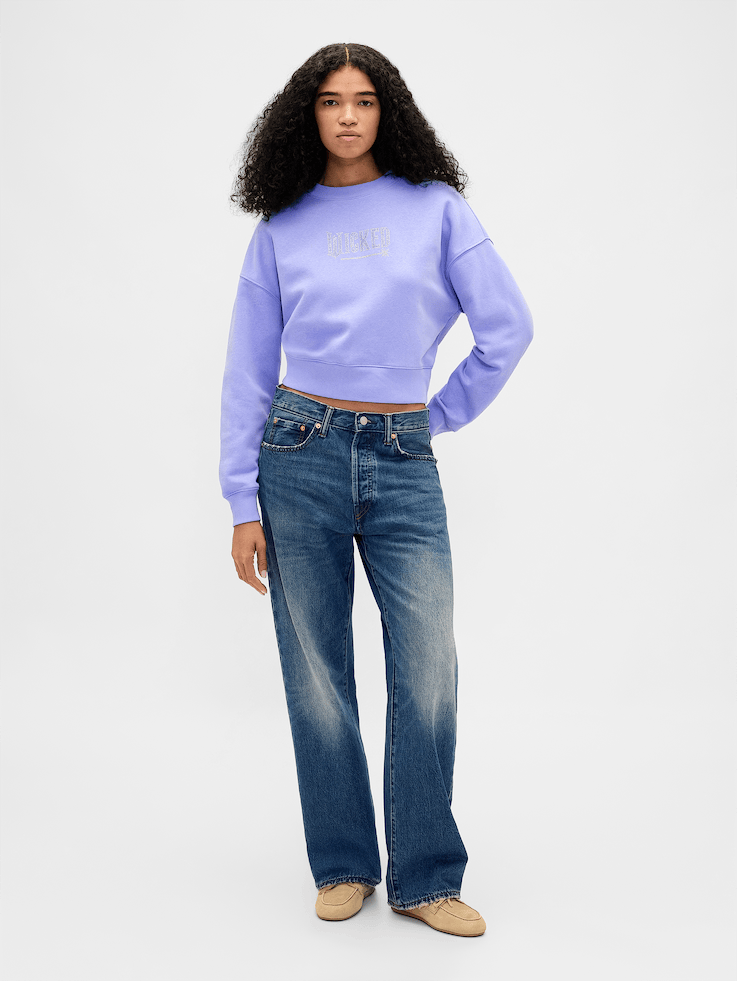 Image number 2 showing, VintageSoft Wicked Crop Wedge Sweatshirt