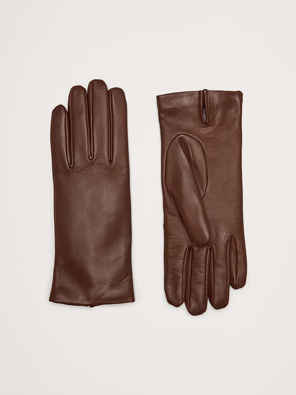 Italian Leather Cashmere-Lined Gloves