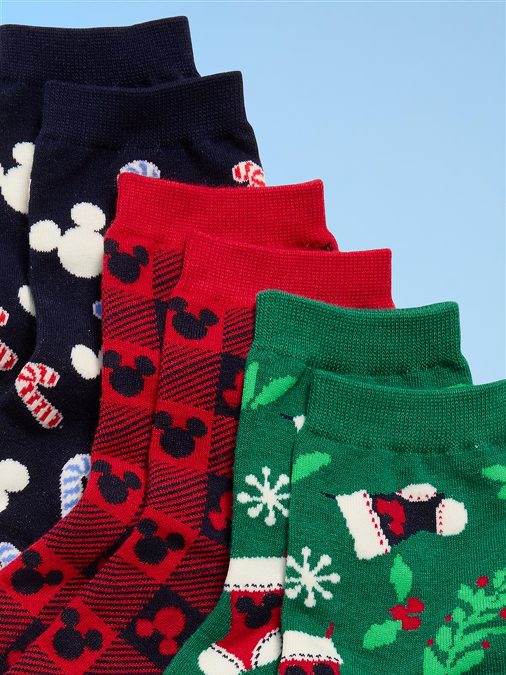 Image number 2 showing, Disney© 3-Pack Novelty Quarter Crew Socks for Women