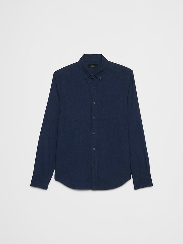 Slim-Fit Lightweight Flannel Shirt