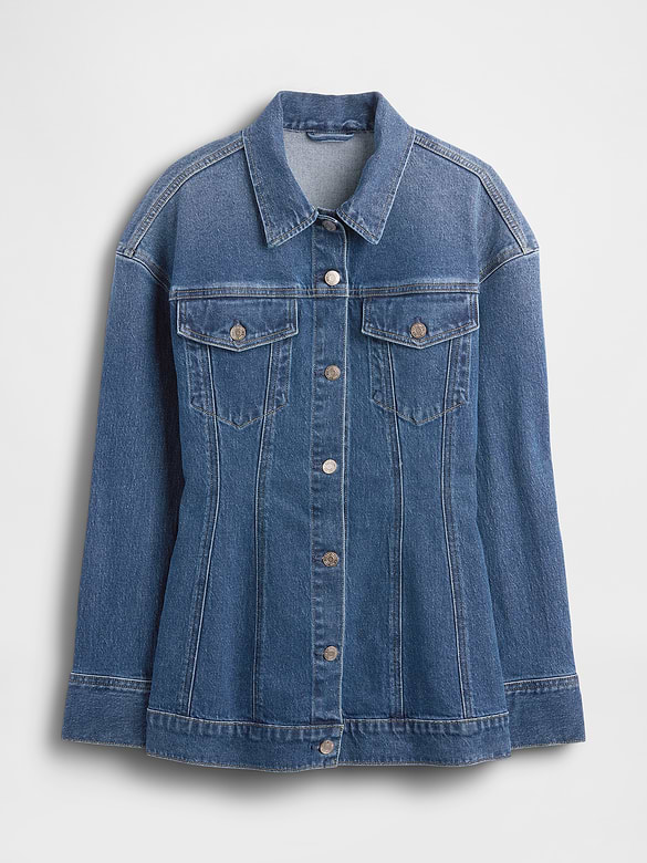 Contoured Longline Denim Jacket