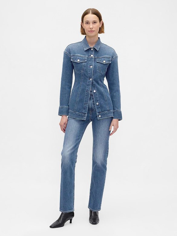 Contoured Longline Denim Jacket