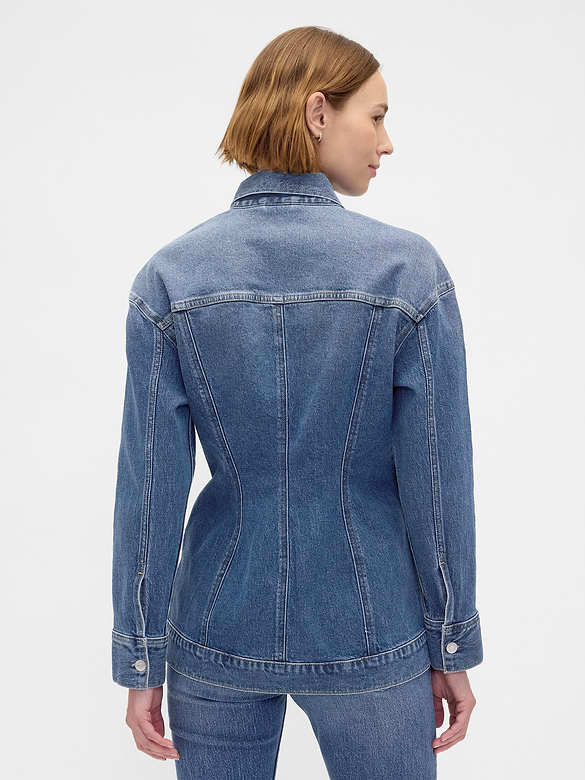 Contoured Longline Denim Jacket