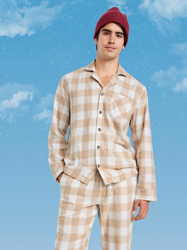 Image 3 of 5, Plaid Flannel Pajama Set for Men