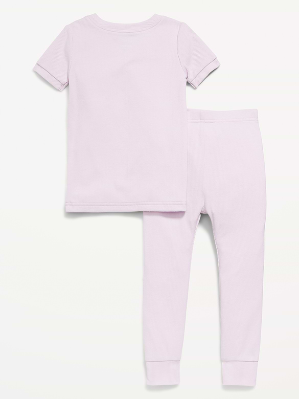 Snug-Fit Ribbed Pajama Set for Toddler & Baby