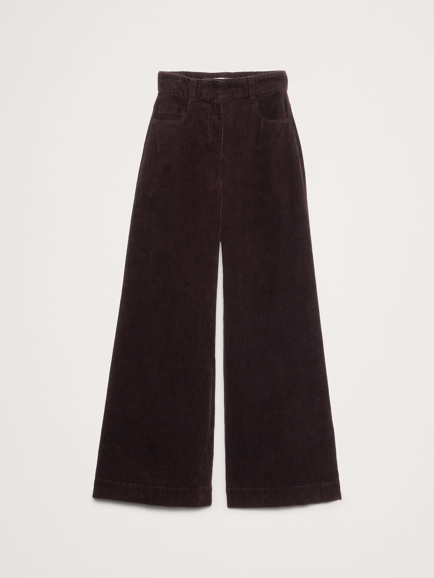 L'image numéro 8 présente Pantalon en velours côtelé à jambe large et à taille très haute