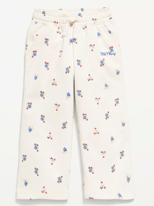 Logo-Graphic Wide-Leg Sweatpants for Toddler Girls