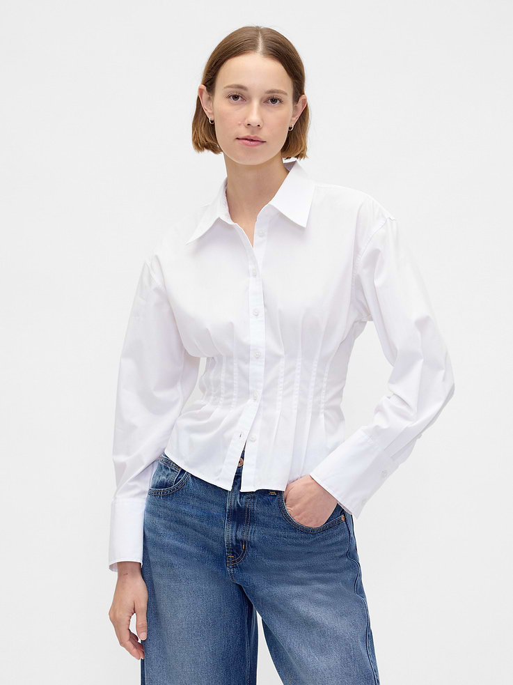 Image number 1 showing, Organic Cotton Poplin Fitted Shirt