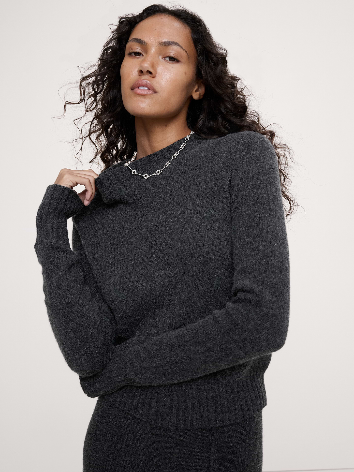 Image number 1 showing, The Fireside Sweater in Merino-Cotton