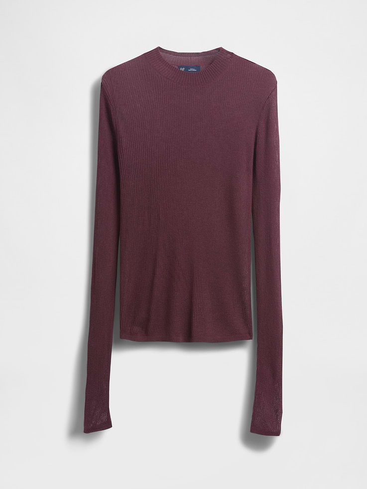 Image number 5 showing, High-Neck Sheer Sweater