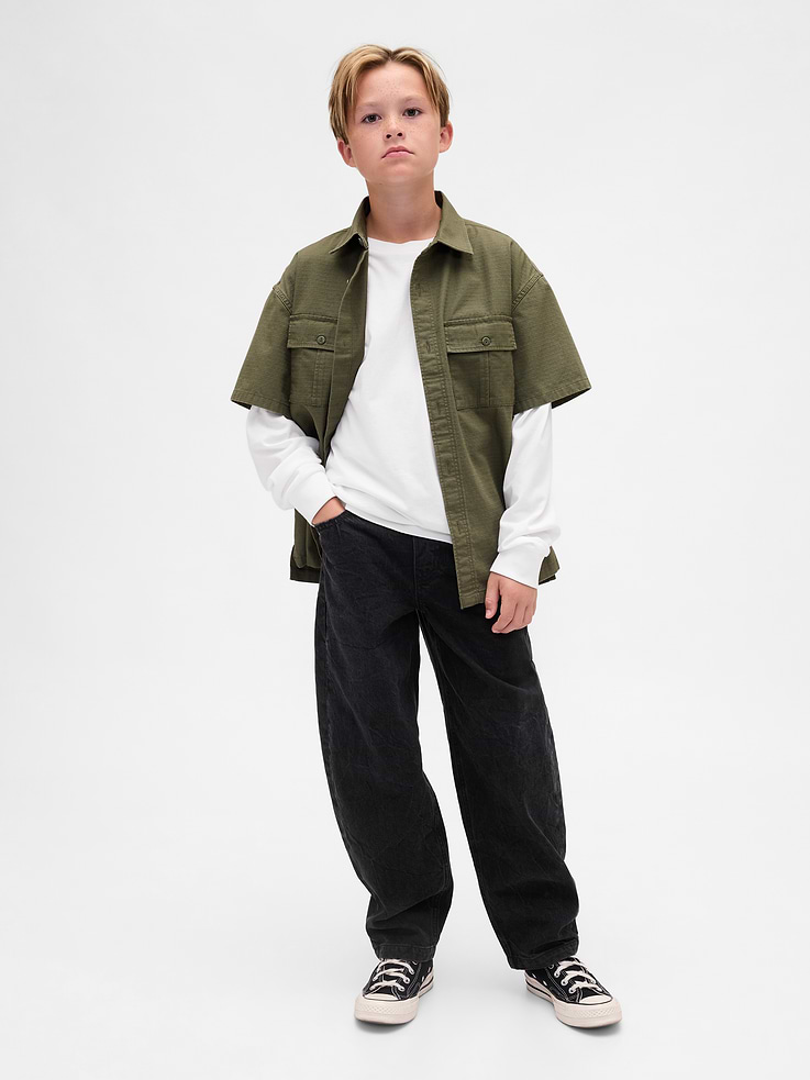 Image number 1 showing, Kids Baggy Taper Jeans
