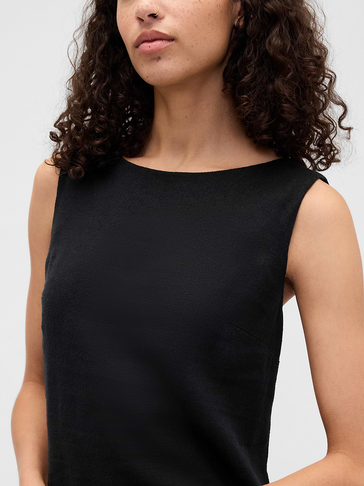 Image number 3 showing, Linen-Blend Apron Mini Dress
