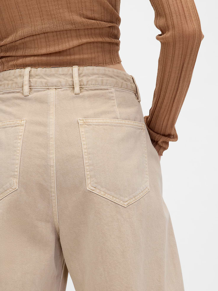 Image number 9 showing, Mid Rise Twill Barrel Pants