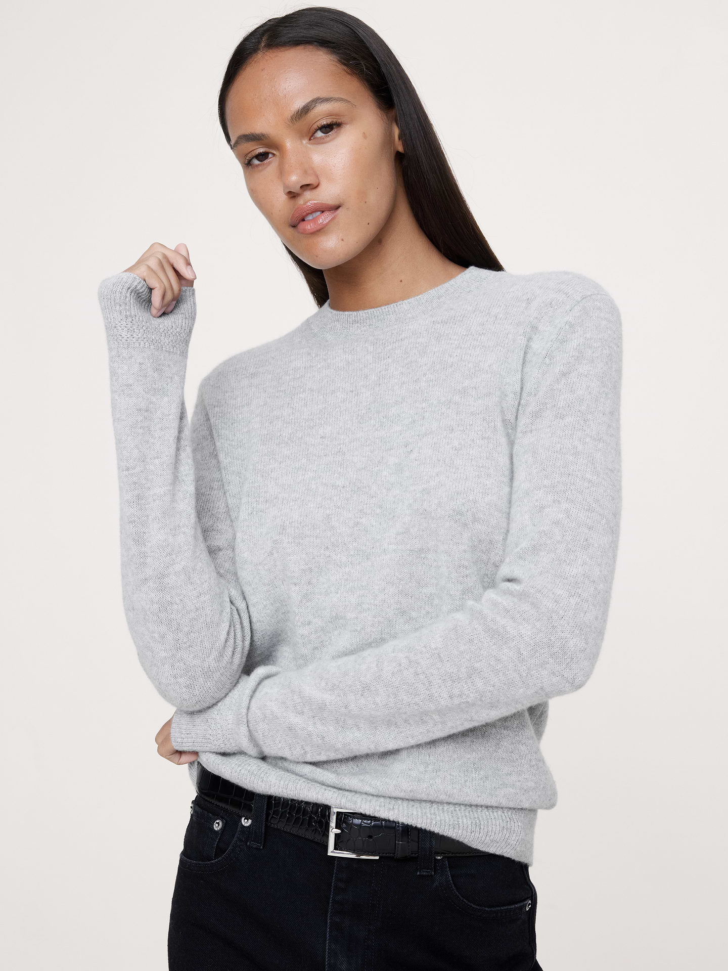 Image number 1 showing, Lightweight Cashmere Crew-Neck Sweater