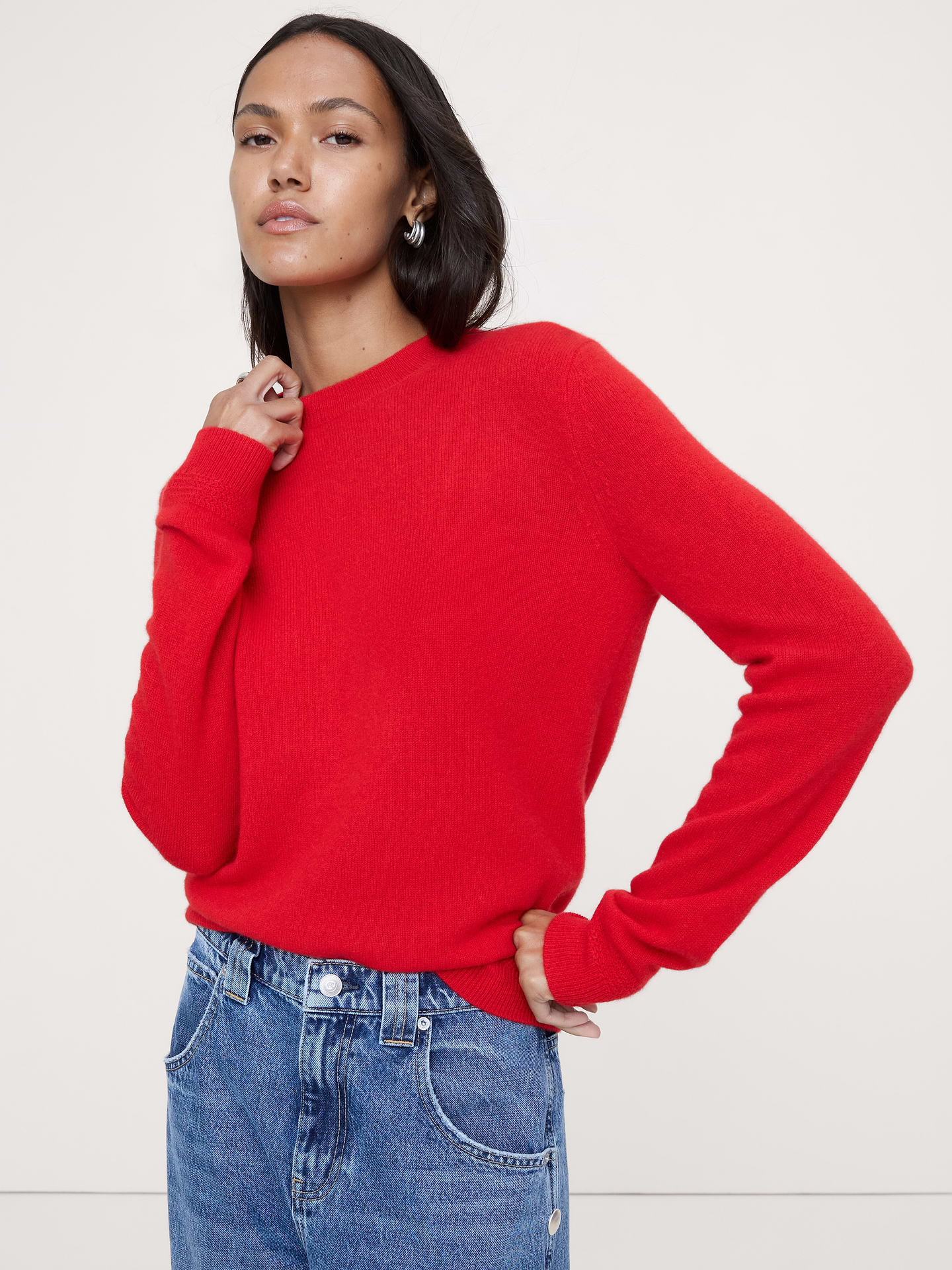 Image number 1 showing, Lightweight Cashmere Crew-Neck Sweater